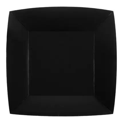 Large Square Black Plate 23cm - Set of 10
