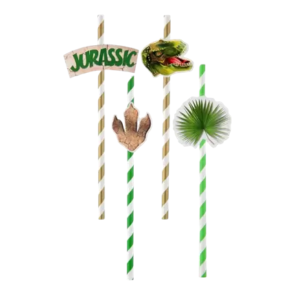 T Rex Dinosaur Straw - Set of 8