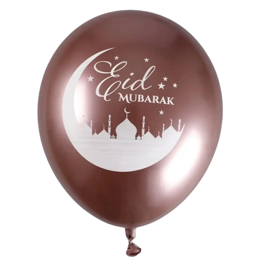 Pink Eid Mubarak Balloon - Set of 6