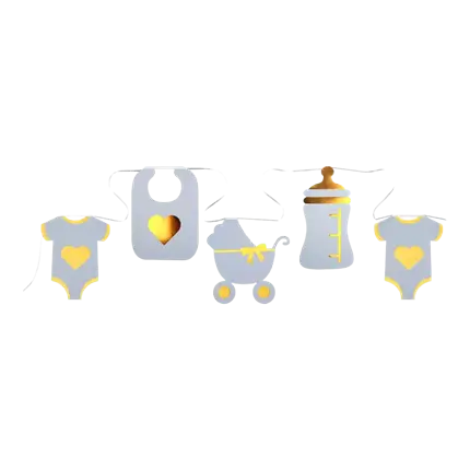 Sky Blue Baby Shower Garland