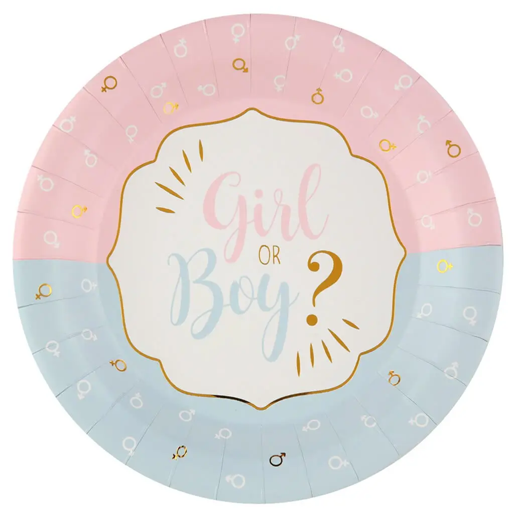 Gender Reveal plate Girl or Boy ? - Set of 10