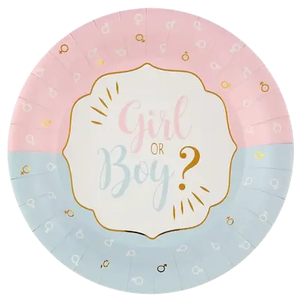 Gender Reveal plate Girl or Boy ? - Set of 10