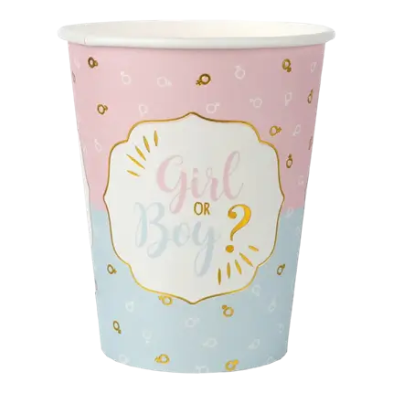 Gender Reveal Girl or Boy? Tumbler 27cl - Set of 10