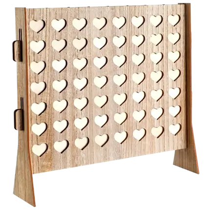 Greeting frame + 56 wooden rounds