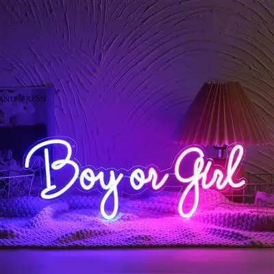 Gender Reveal Boy or Girl Neon Light