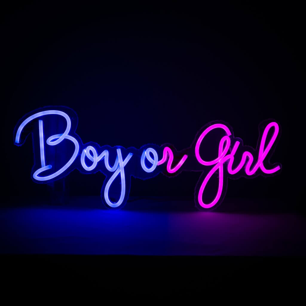 Gender Reveal Boy or Girl Neon Light