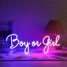 Gender Reveal Boy or Girl Neon Light