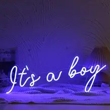 It's a Boy Neon Light Blue