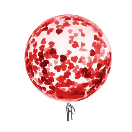 Red Heart Confetti Ball 46cm
