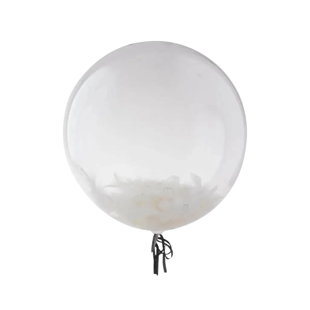 Transparent Feather Confetti Balloon 46cm