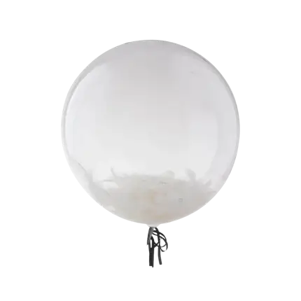 Transparent Feather Confetti Balloon 46cm