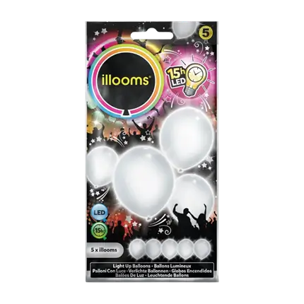 Illooms® LED Latex Balloons - White