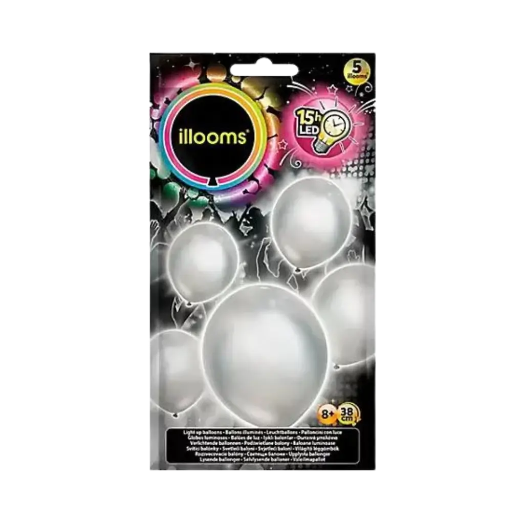 Illooms® LED Latex Balloons - Silver