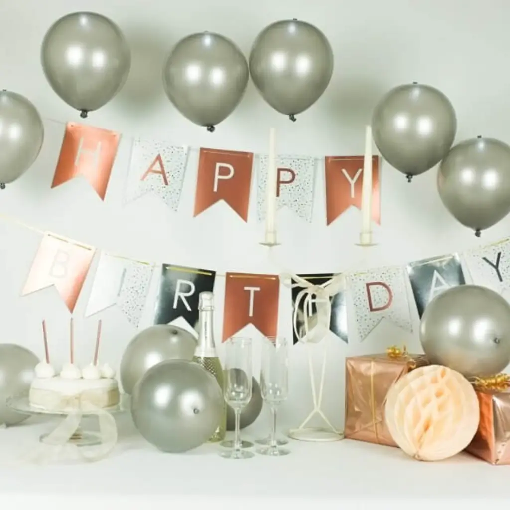 Illooms® LED Latex Balloons - Silver