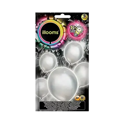 Illooms® LED Latex Balloons - Silver