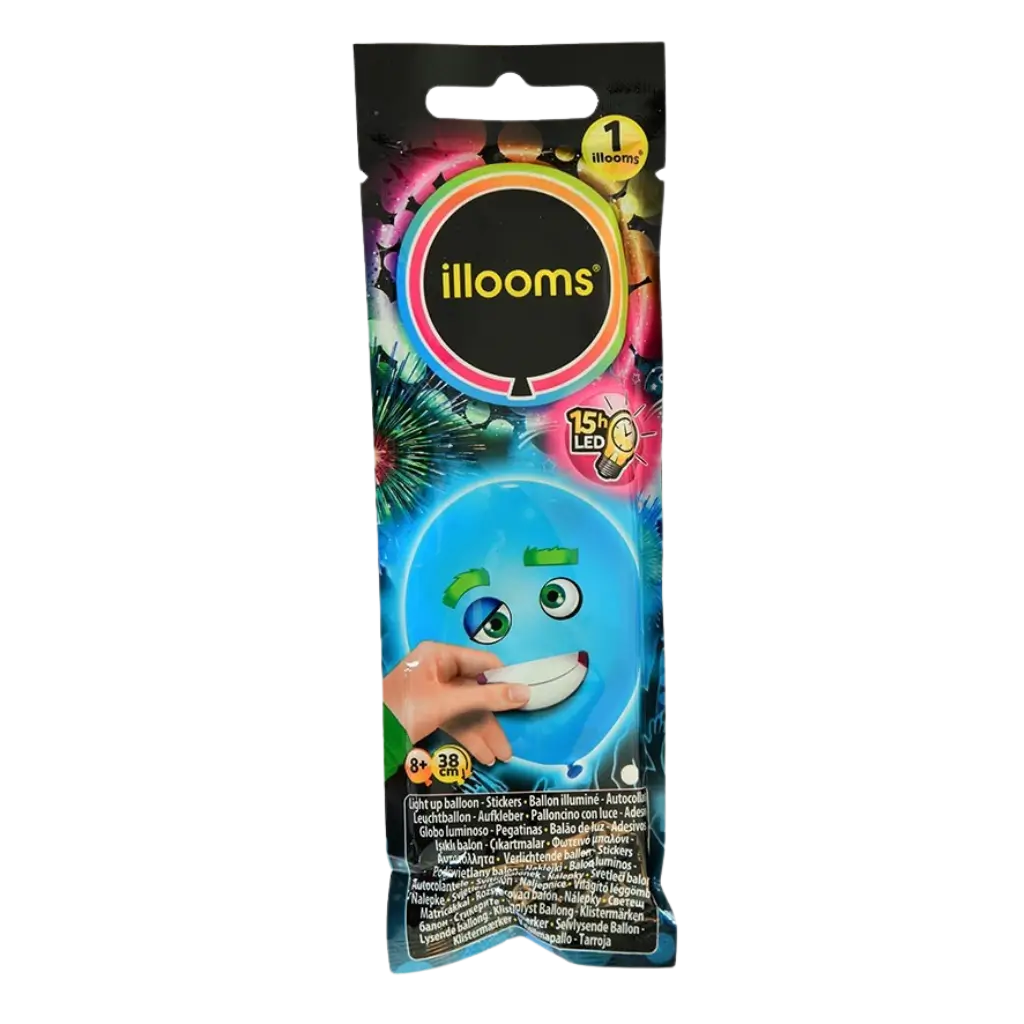 illooms® LED Balloon Creation Kit "Funny Faces" - Blue