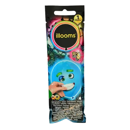 illooms® LED Balloon Creation Kit Funny Faces - Blue