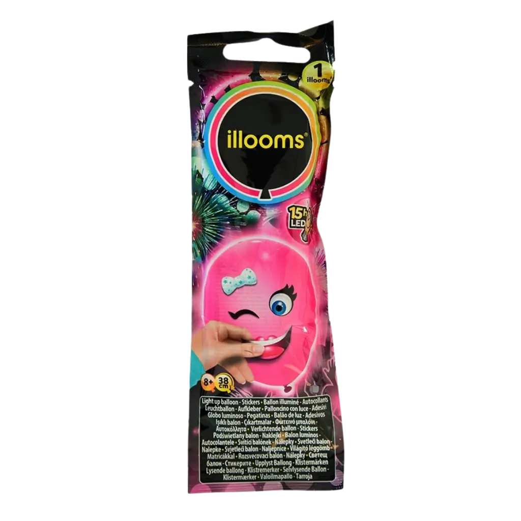 illooms® LED Balloon Creation Kit "Funny Faces" - Pink