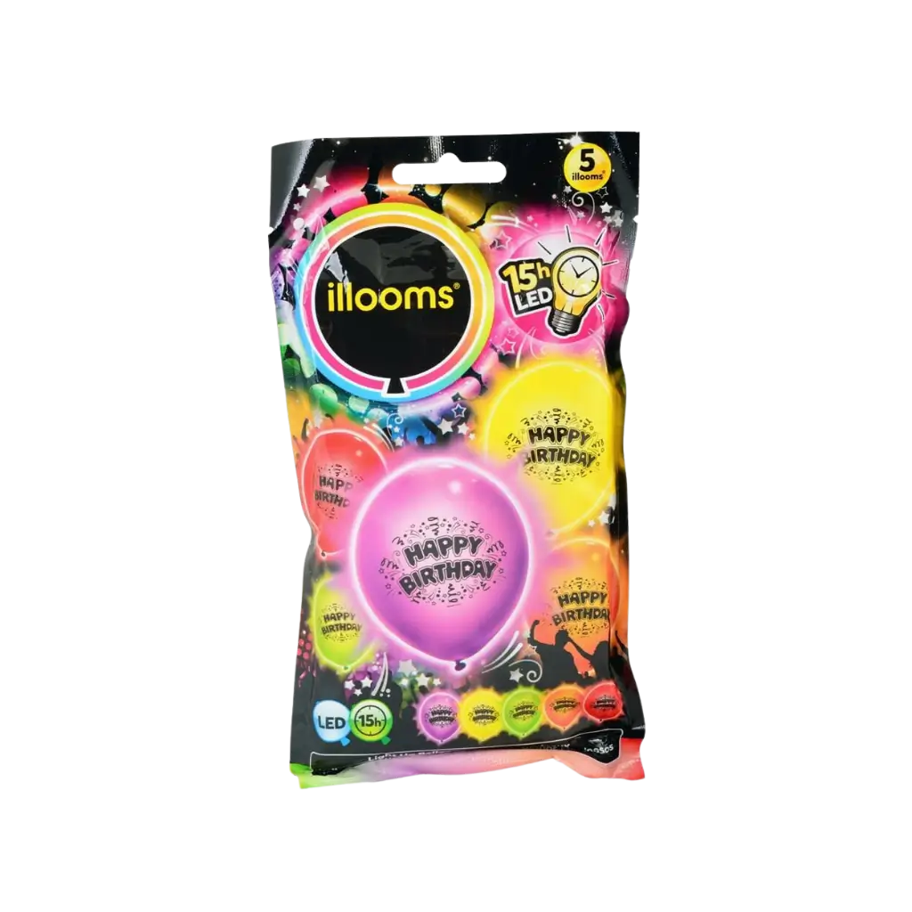 Illooms® LED Latex Balloons - "Happy Birthday"