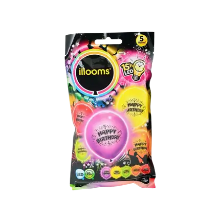 Illooms® LED Latex Balloons - Happy Birthday