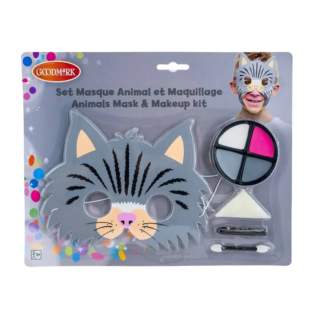 Make-up kit with children's mask, "Cat" theme