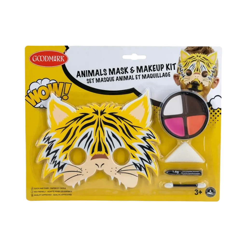 Make-up kit with children's mask, "Tiger" theme