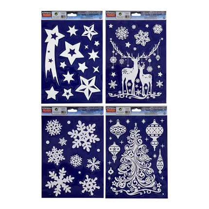STATIC WINDOW STICKER - 27*20CM - 4 ASS
