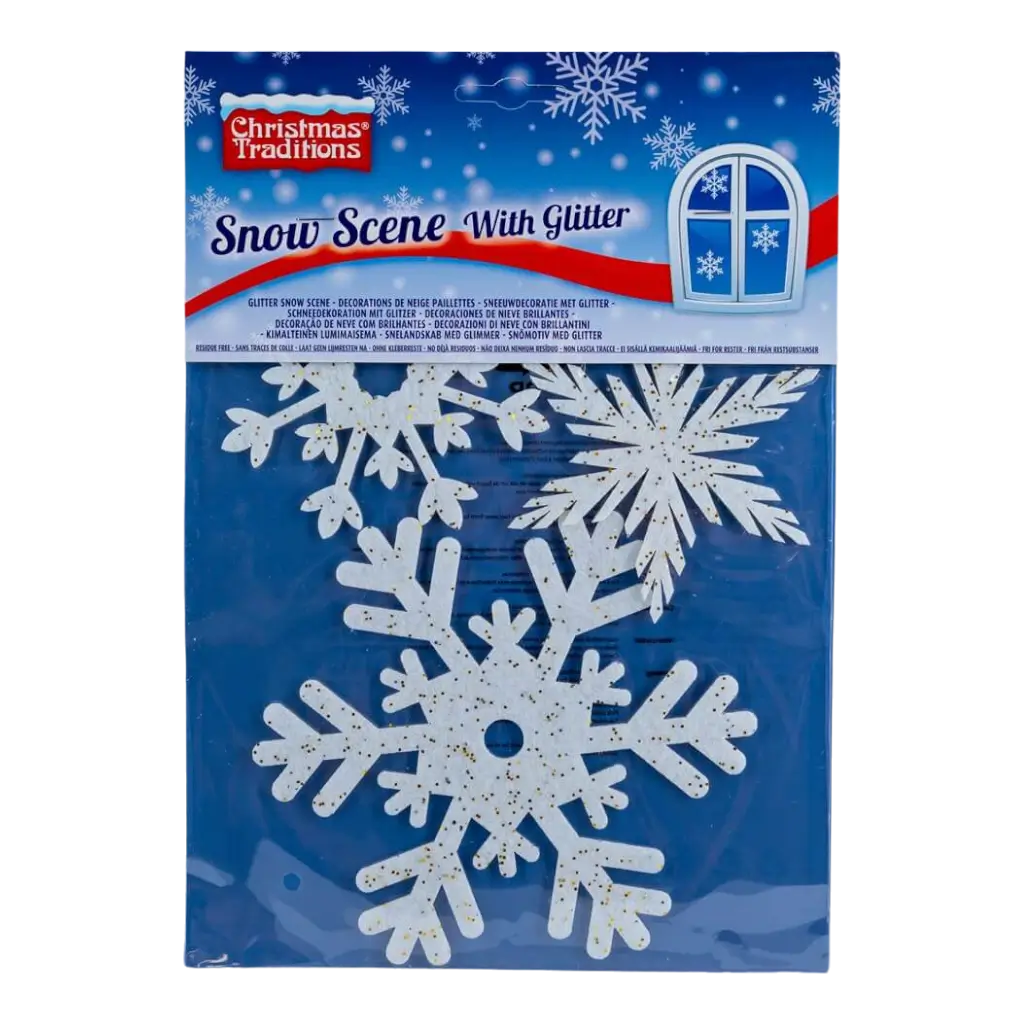 Glitter snow decorations - snowflakes