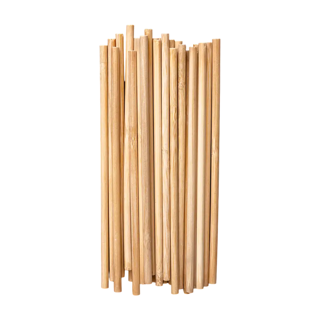 Reusable Bamboo Straw + Cardboard - Ø6mm 20cm - 25 units