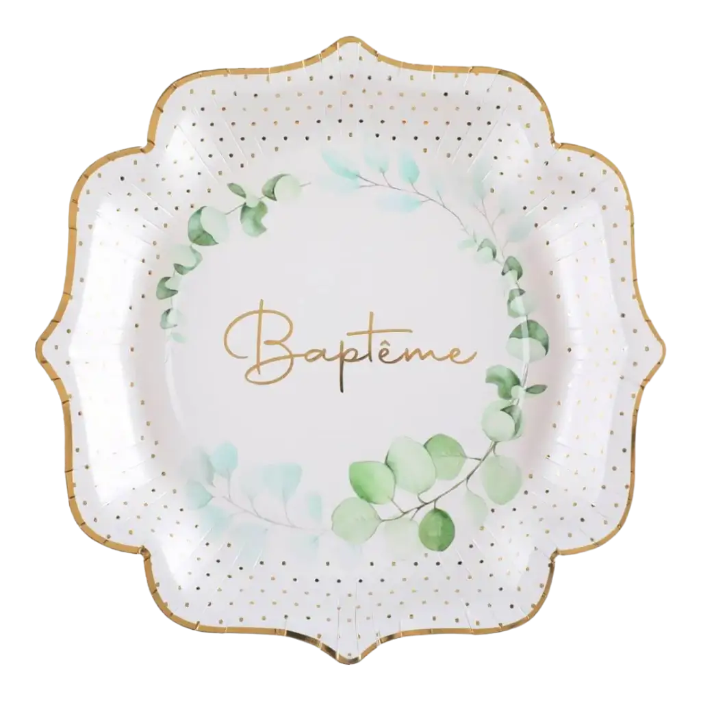 Baptism Foliage plate - Set of 10