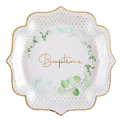Baptism Foliage plate - Set of 10