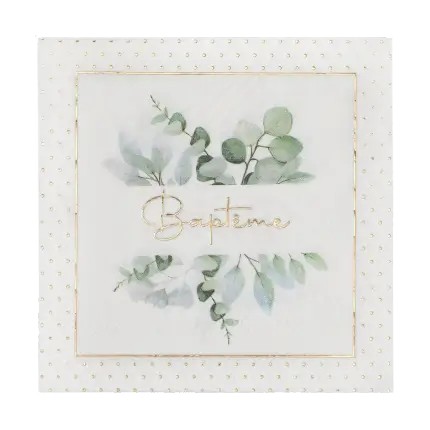 Baptism Foliage Napkin - Set of 20