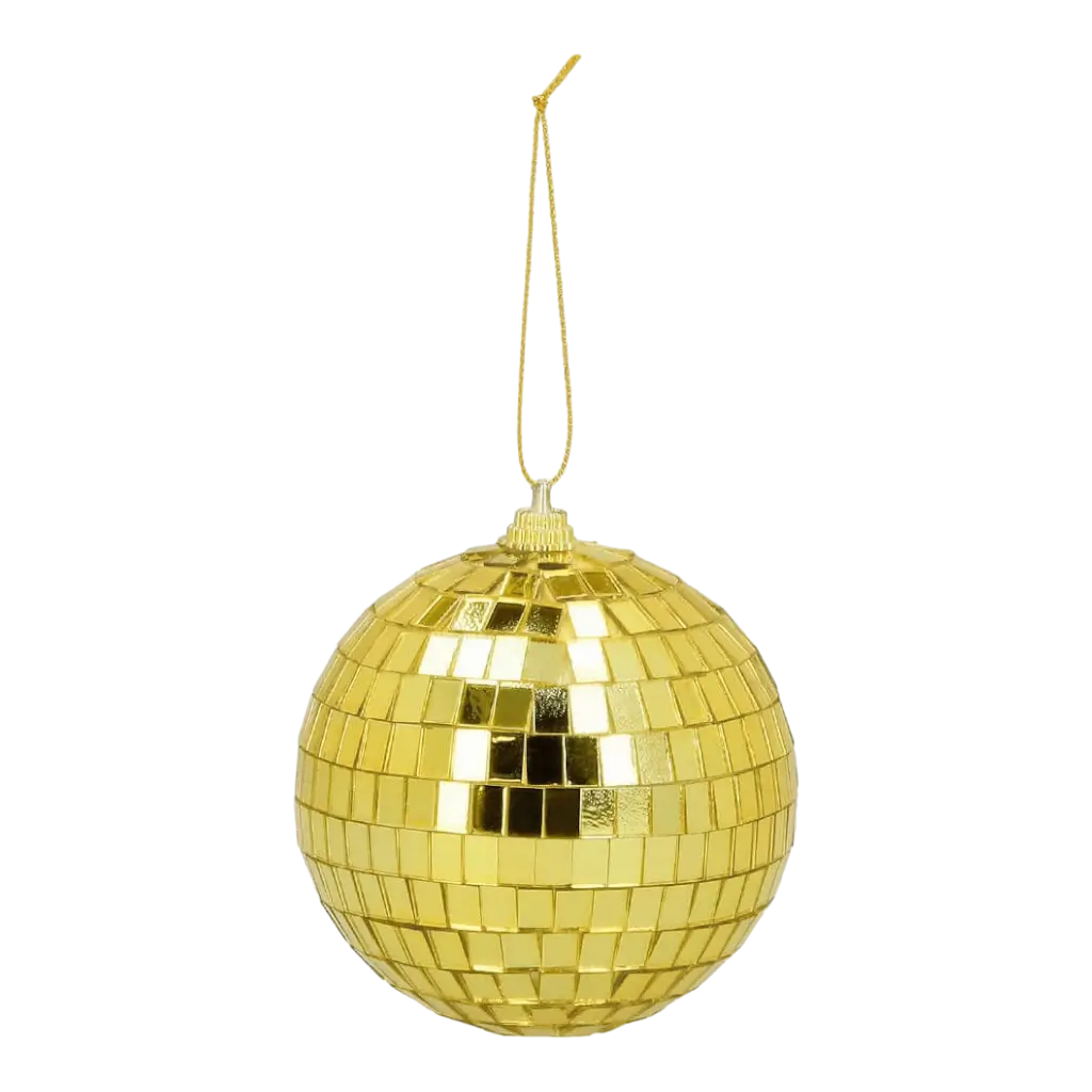 Gold faceted ball ø8cm - Set of 6