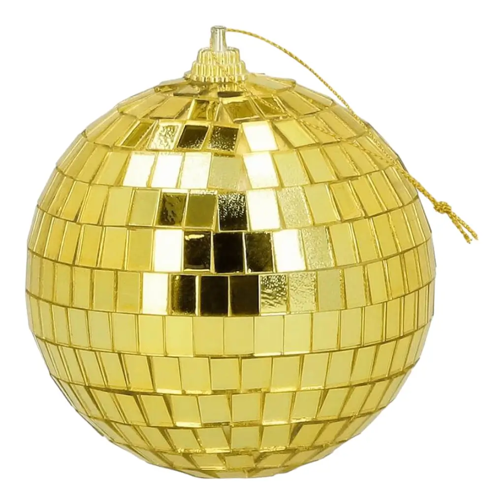 Gold faceted ball ø8cm - Set of 6