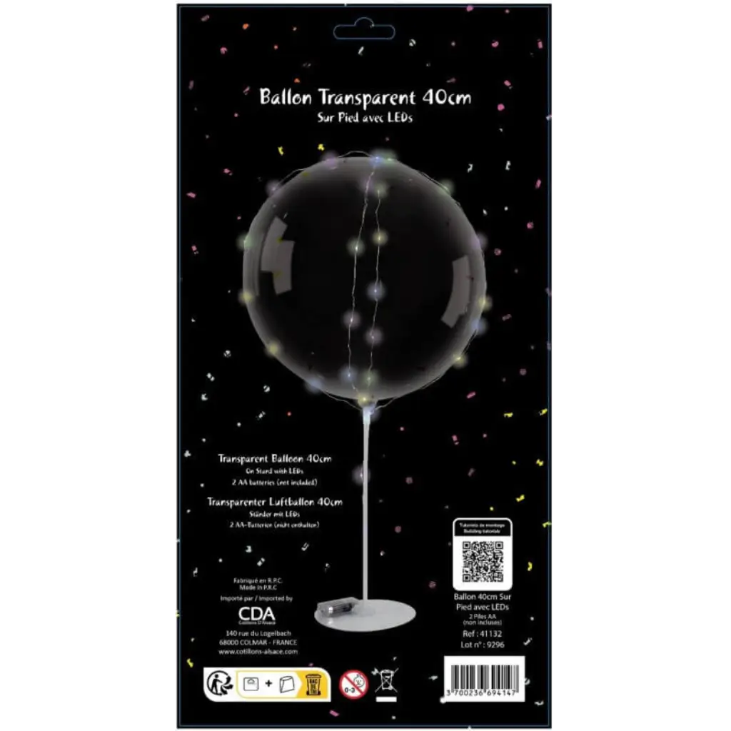 LED bubble ball 40cm (stem + foot)