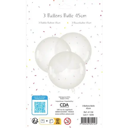 Transparent bubble ball ø45cm - Set of 3