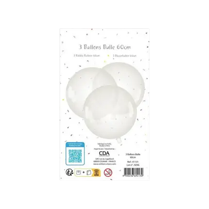 Transparent bubble ball ø60cm - Set of 3