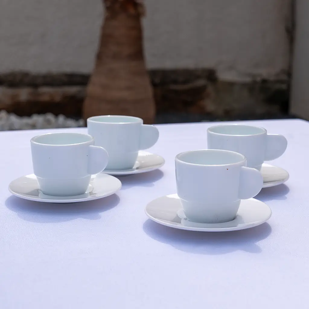 White Coffee Cup 8cl - Set of 6