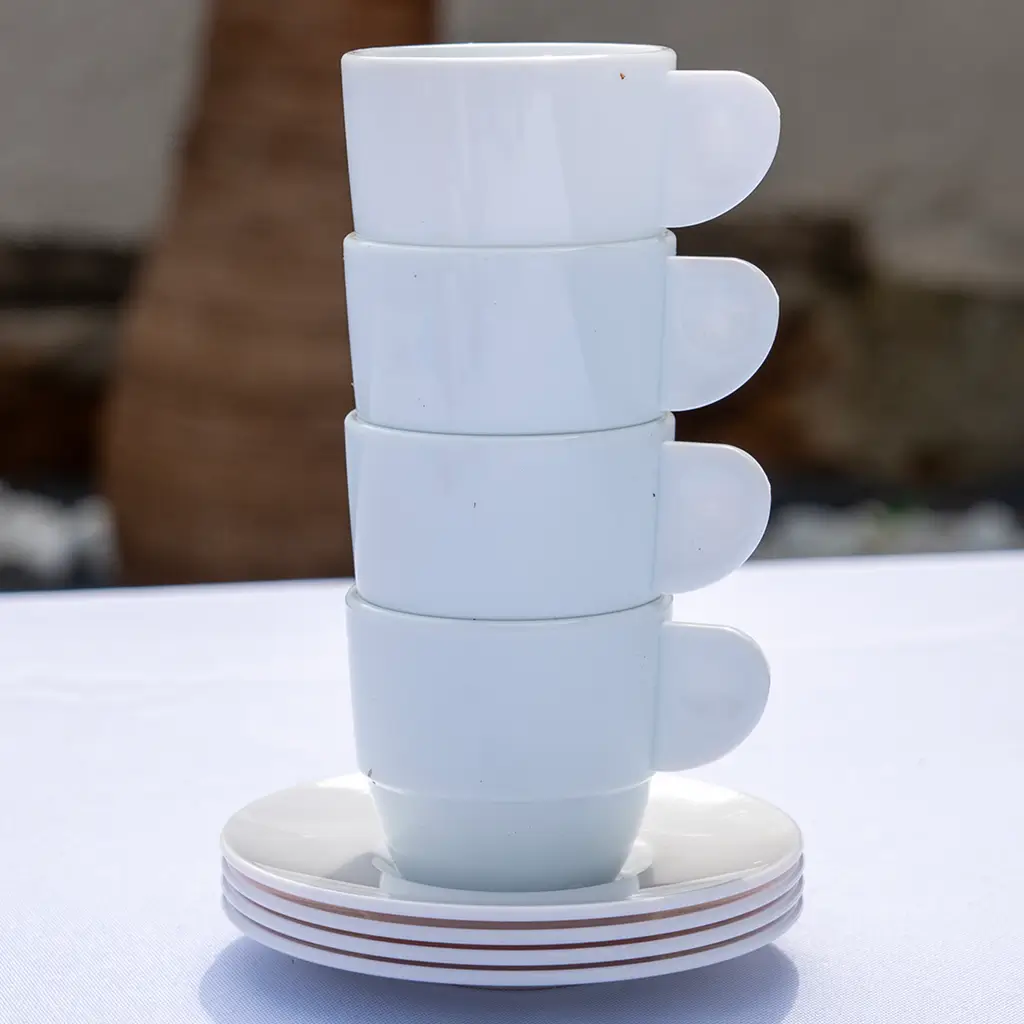 White Coffee Cup 8cl - Set of 6