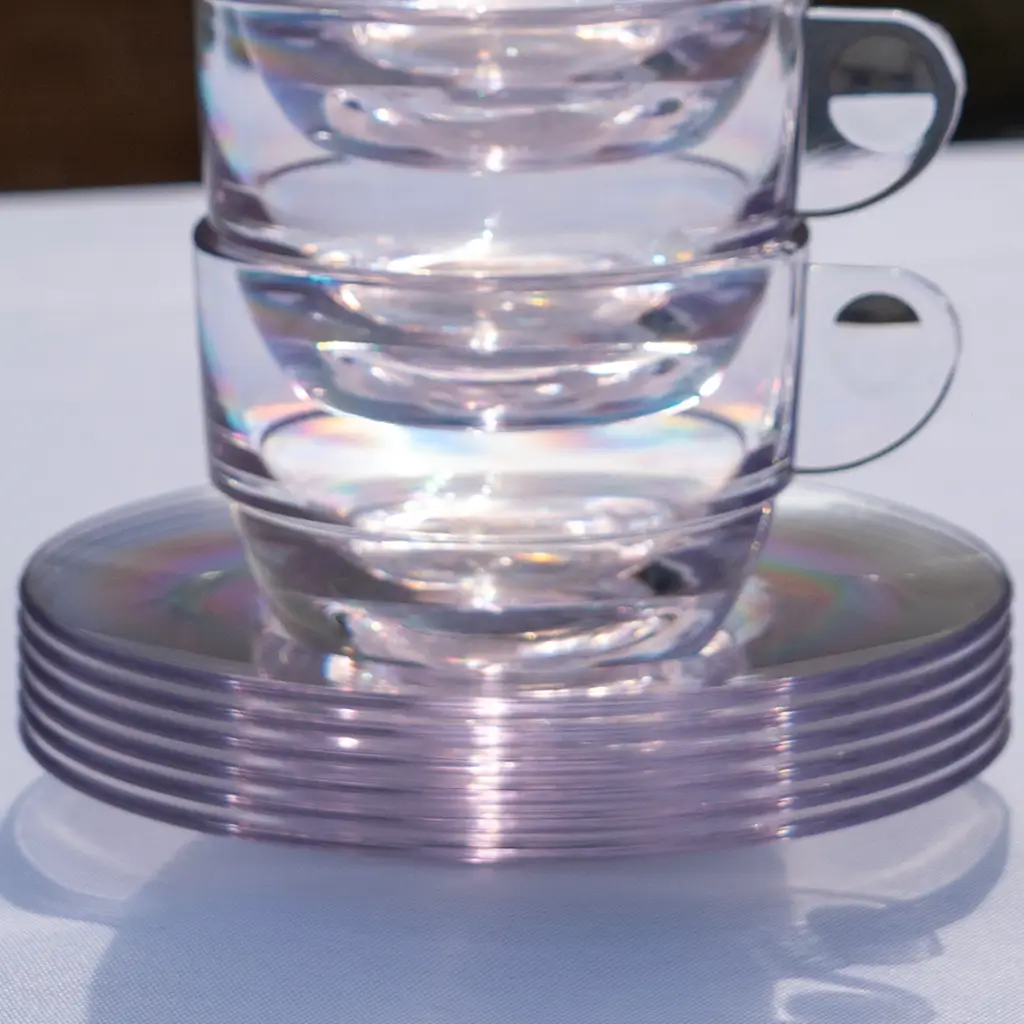 Transparent Coffee Coaster ø 10,5cm - Set of 6