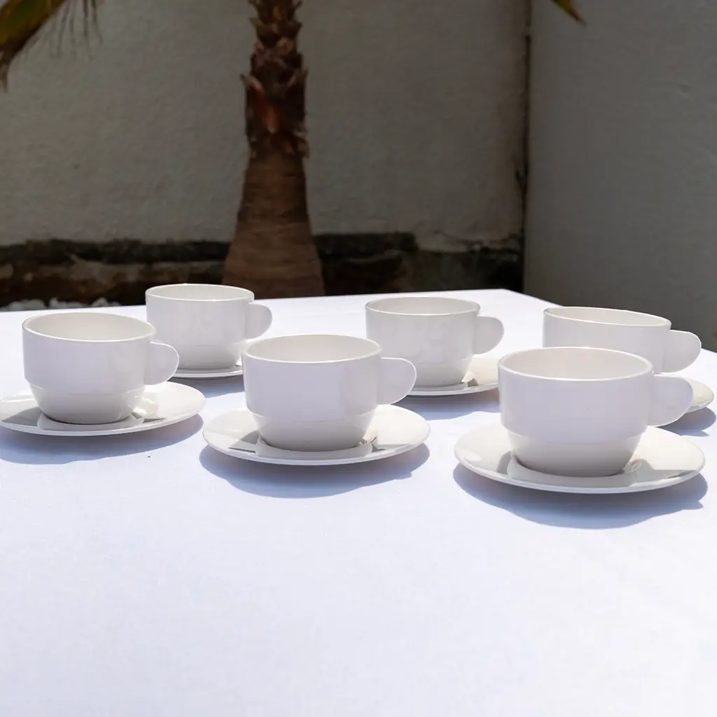 White Double Espresso Cup 16.6cl - Set of 6