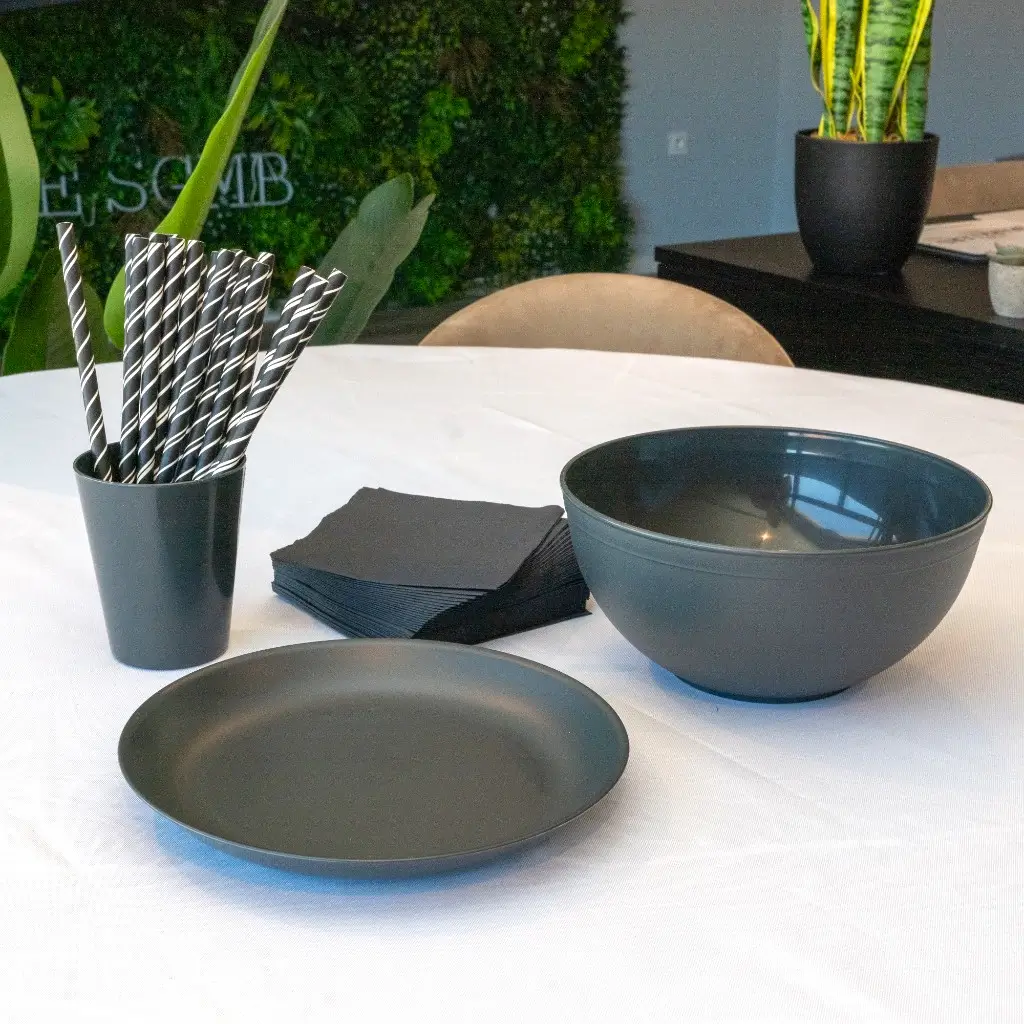 Unbreakable PP mineral salad bowl Anthracite Grey ø 20cm