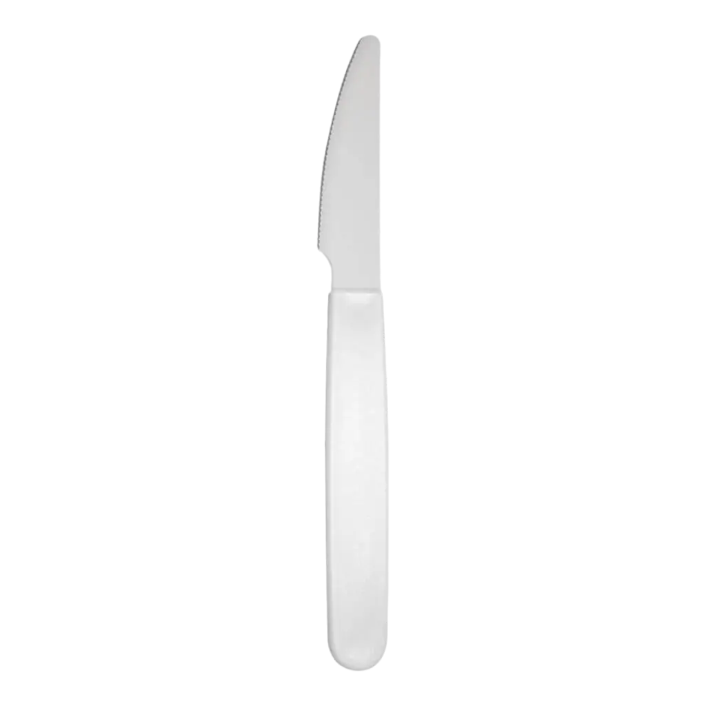 Unbreakable knife PP White - Set of 6