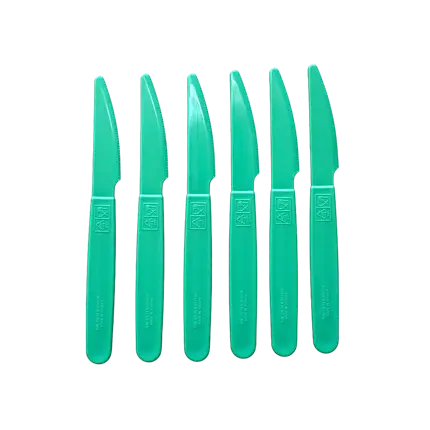 Unbreakable PP Pastel Green Knife - Set of 6