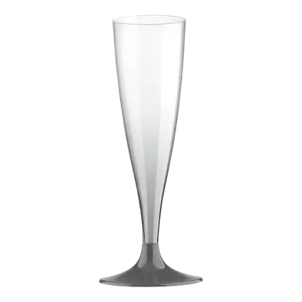 Transparent Champagne flute with Anthracite Grey base - 14cl - Set of 6