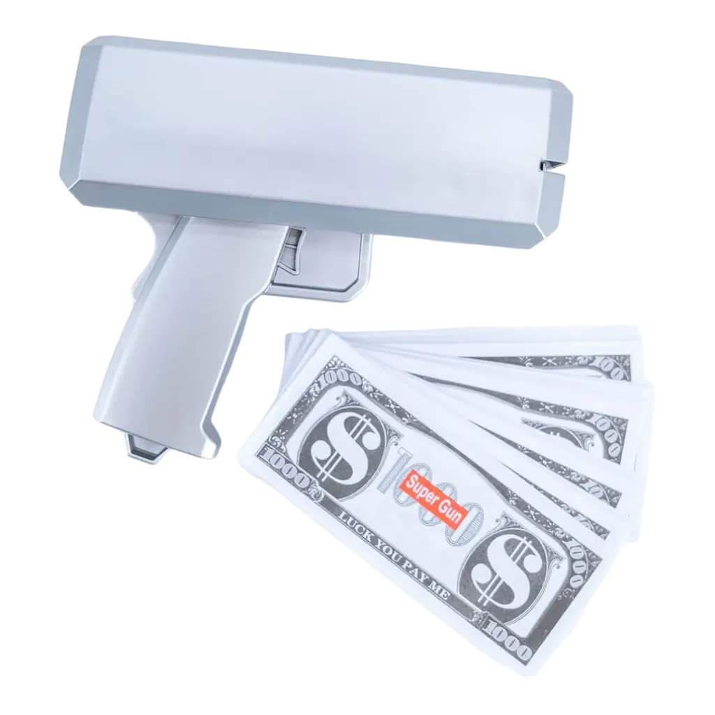 Silver Ticket Gun - 100 Fake Tickets Included