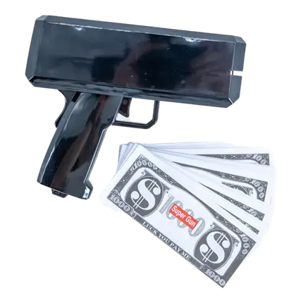 Banknote Gun - Black - 100 Fake Banknotes Included