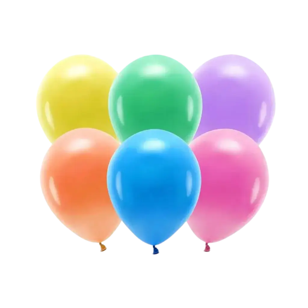 Pack of 10 Multicoloured Biodegradable Balloons
