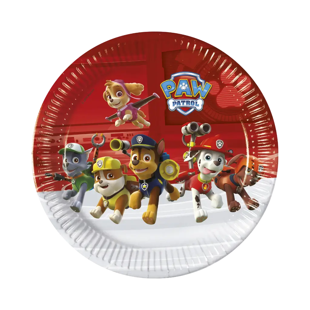 Pat'Patrouille paper plate ø23cm - Set of 8