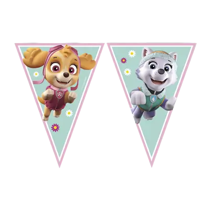 Girly Pat'Patrouille pennant garland
